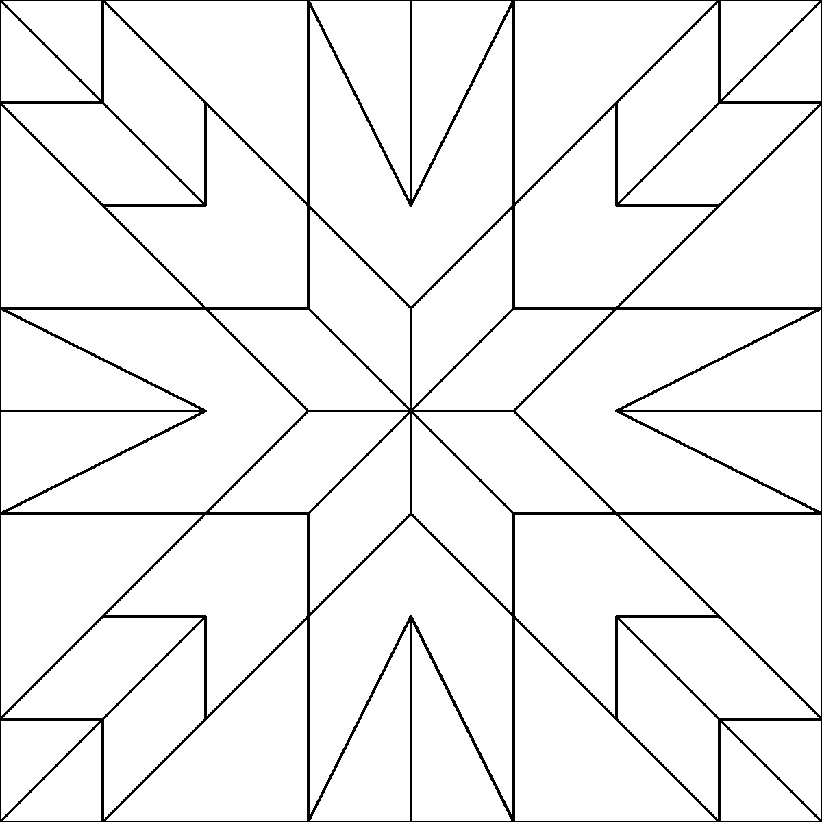 Pattern 38, Eight-Point Star Deluxe barn quilt pattern thumbnail
